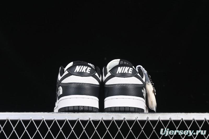 Nike SB Dunk Low The North Face Graffiti Black Swoosh Anniversary Custom Low-Top Casual Skate Shoes - DM6868-028