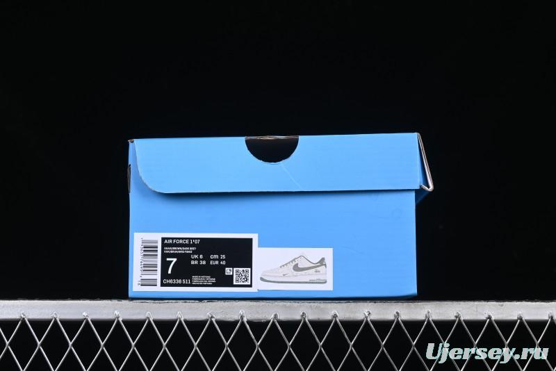 Nike Air Force 1 '07 Low Stussy Collaboration Green Suede Swoosh Low-Top Casual Sneakers - CH6336-511