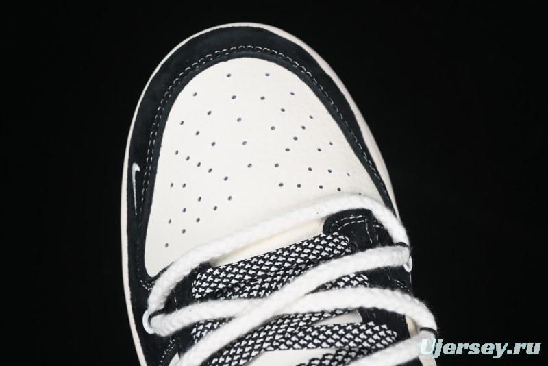 Nike SB Dunk Low The North Face x Supreme Anniversary Edition Customized Lace-Up Black White Black Swoosh Casual Skate Shoes - YX5066-227