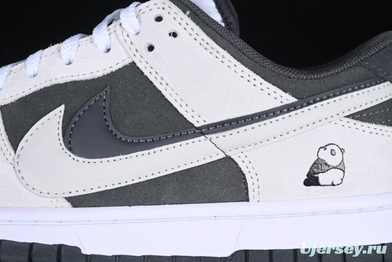 Nike Dunk Low 85 Double Swoosh Series White Grey Panda SB Low Top Casual Skate Shoes - HV1800-101