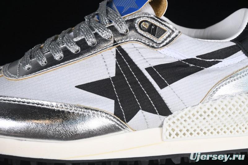 Golden Goose Marathon Silver Comfortable Low-Top Lifestyle Sneakers - X.E5