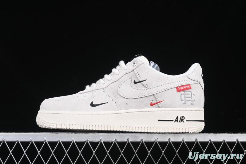 Nike Air Force 1 '07 Low Supreme Champion Collaboration Off-White Mini Swoosh Casual Sneakers - SJ6698-020