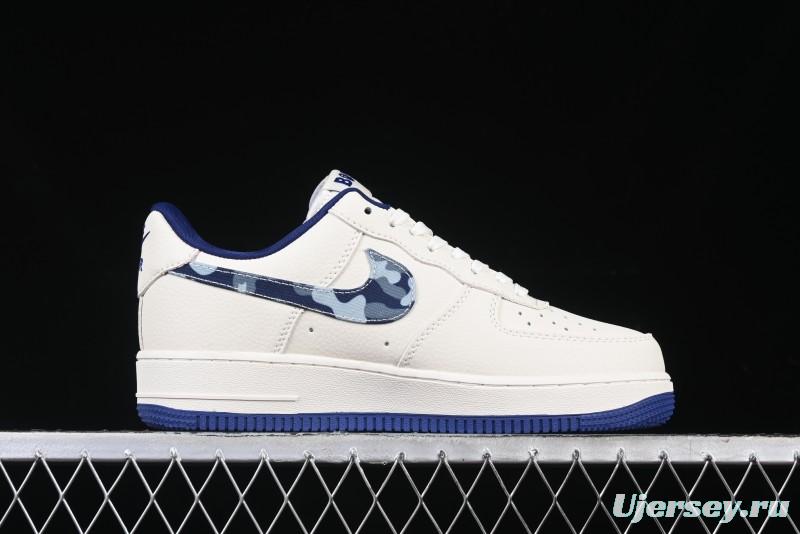 Nike Air Force 1 '07 Low Bape Collaboration - Blue Four Small Swoosh Casual Sneakers - KK1988-036