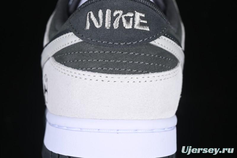 Nike Dunk Low 85 Double Swoosh Series White Grey Panda SB Low Top Casual Skate Shoes - HV1800-101