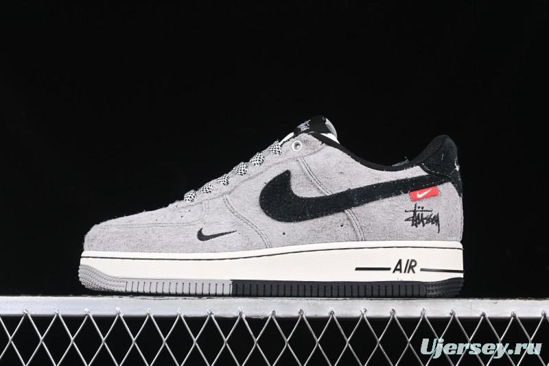Nike Air Force 1 '07 Low Stussy Collaboration - Suede Grey Low-Top Casual Sneakers - SJ6698-018
