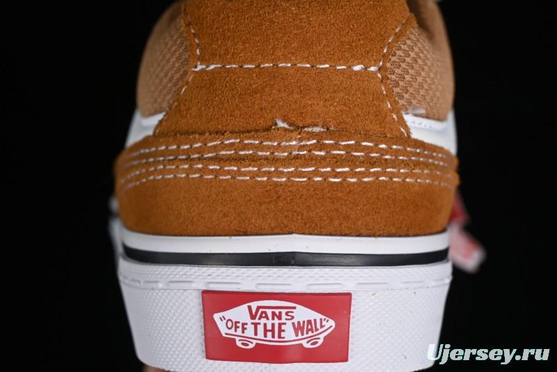 Vans Caldrone Classic American Retro Skate Shoes in Brown Orange - VN000CXZ1OU