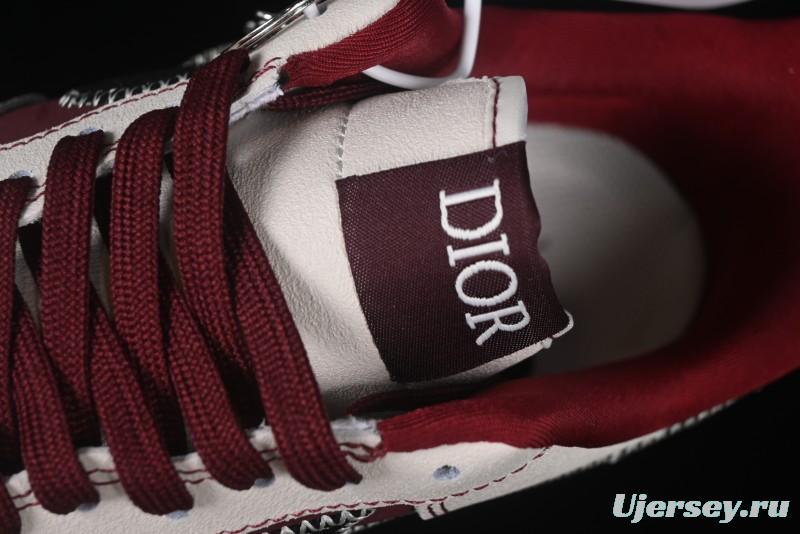 Nike Air Force 1 '07 Low Dior Collaboration Burgundy Low-Top Casual Sneakers - KK1988-046