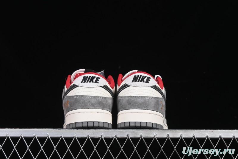 Nike SB Dunk Low Supreme Collaboration Bullet Screen Black Check Anniversary Customized Low-Top Casual Sneakers - FC1688-208