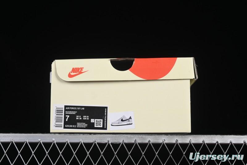 Nike Air Force 1 '07 Low Stussy Collaboration Silver Trim Black Swoosh Low-Top Casual Sneakers - XZ6188-912