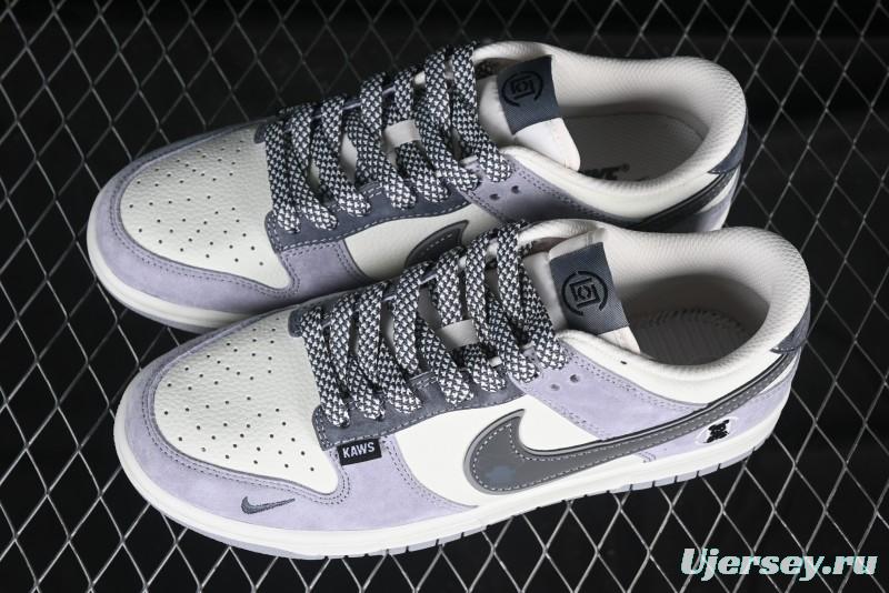 Nike SB Dunk Low Collaboration with Violent Bear Light Grey Pig Anniversary Edition High-End Custom Low-Top Casual Skate Shoes - DJ2024-109