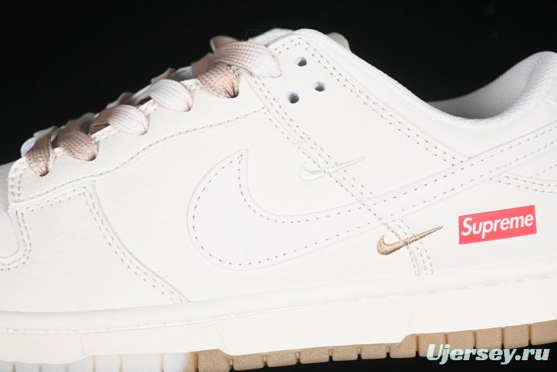 Nike SB Dunk Low Supreme Collaboration Two-Tone Khaki Anniversary High-End Custom Low-Top Casual Skate Shoes - BB8675-111