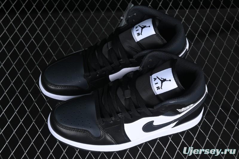 Nike Air Jordan 1 Mid AJ1 Basketball Shoes in Black White Gray - DQ8426-010
