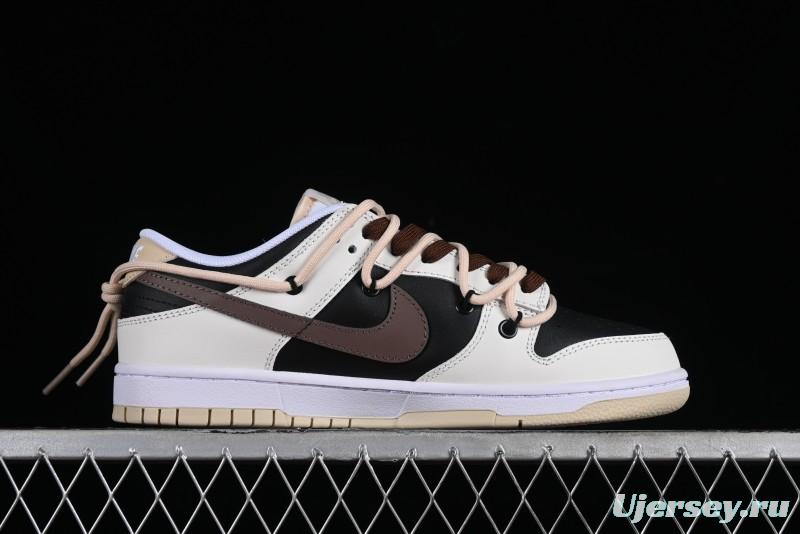 Nike Dunk Low Chestnut Letter High Street Black Brown Deconstructed SB Strap Low Top Casual Skate Shoes - DV0831-003