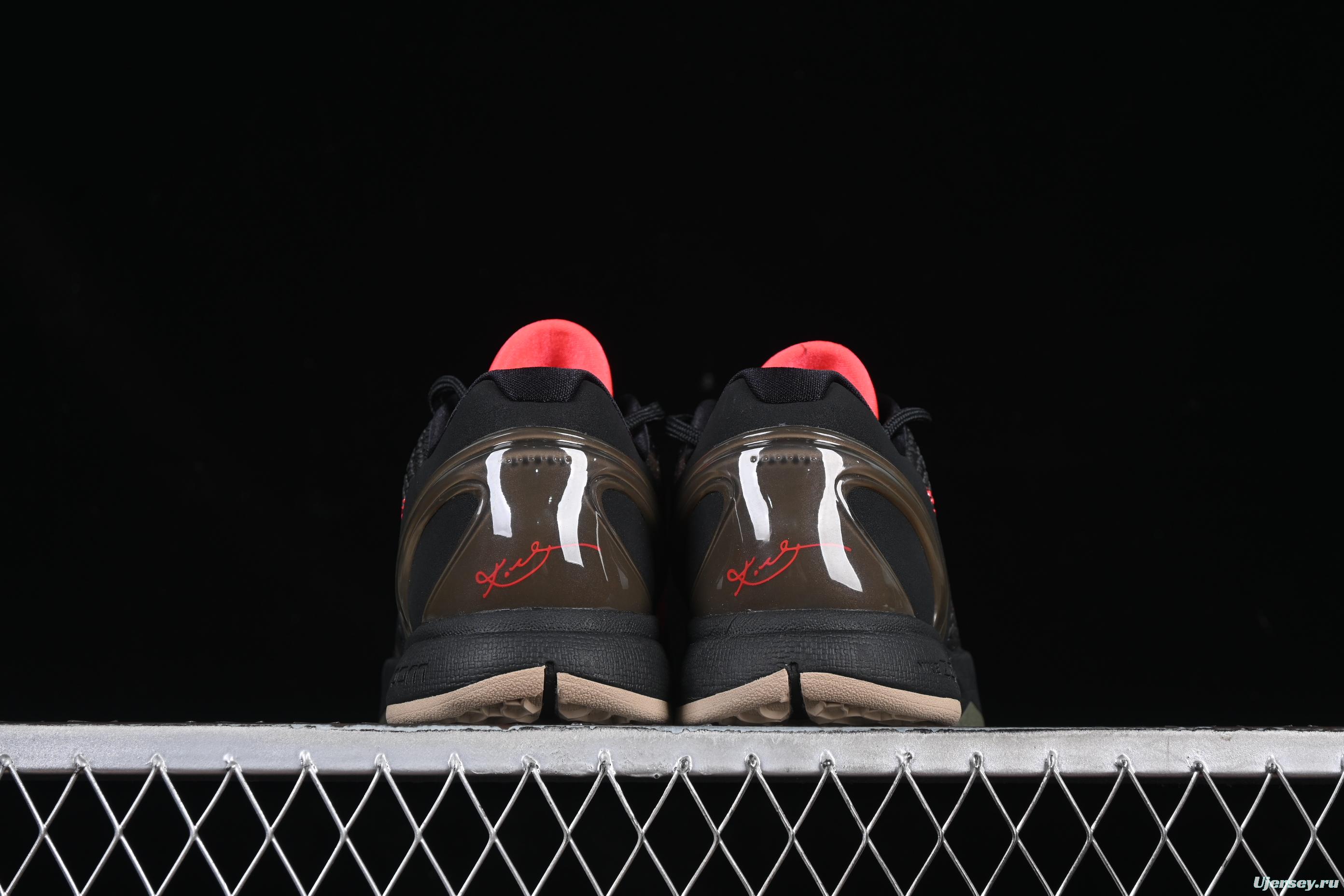 Nike Kobe 6 Protro "Reverse Grinch" Basketball Shoes - Black/Red Camo