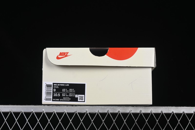 Nike Air Force 1'07 Low Supreme Collaboration Rice Wine Red Casual Sneakers - KK1988-070