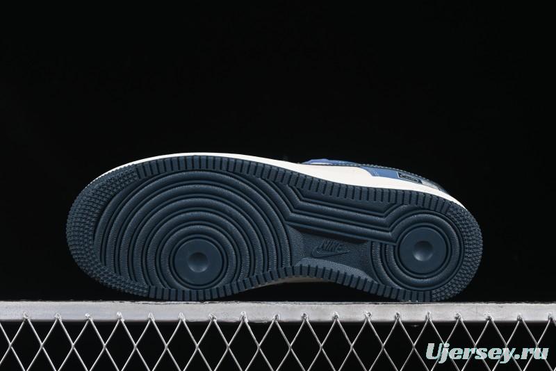 Nike Air Force 1 '07 Low Collaboration White Blue Ghost Face Casual Sneakers with Strap - KK1988-068