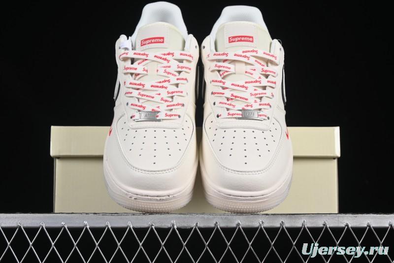 Nike Air Force 1 '07 Low Supreme Collaboration Off-White Crystal Custom Casual Sneakers - XZ6188-715