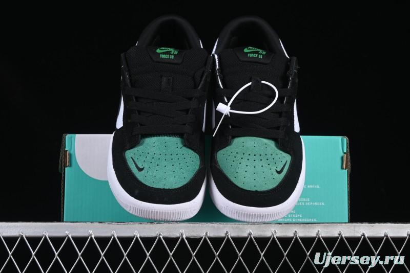 Nike SB Force 58 Low - Emerald Green, Black & White Skateboarding Shoes