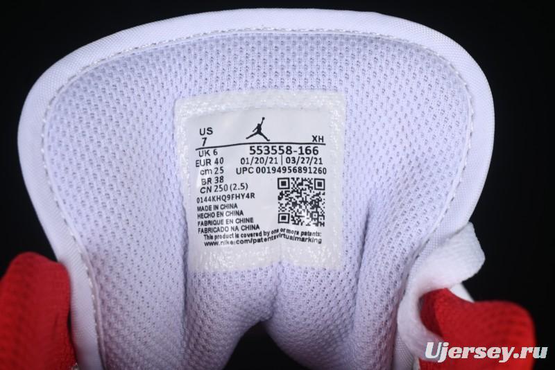 Nike Air Jordan 1 Low AJ1 White Red Casual Sneakers - 553558-166