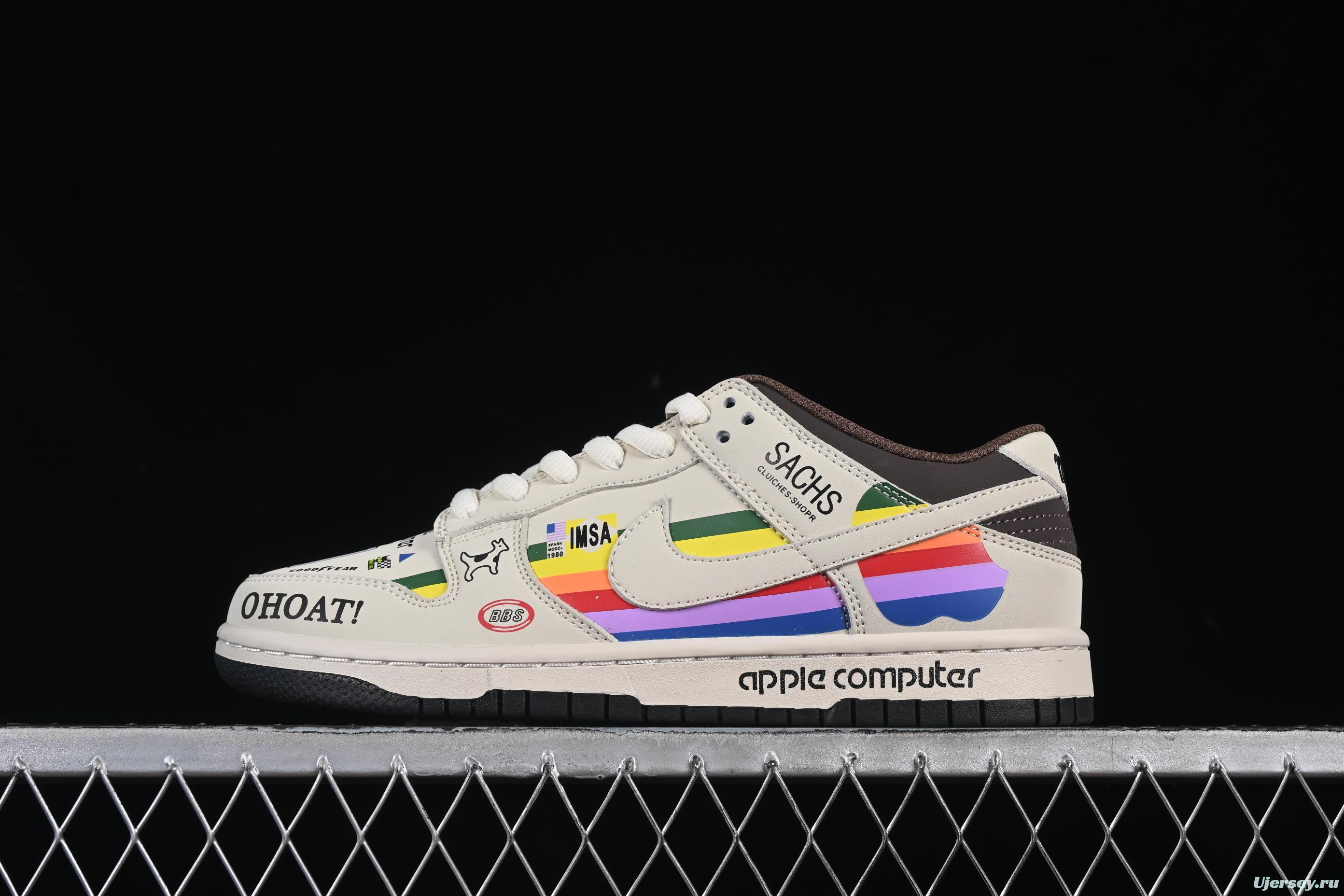 Limited Edition Custom Nike Dunk Low "Apple Retro Tech" - Vintage-Inspired Design