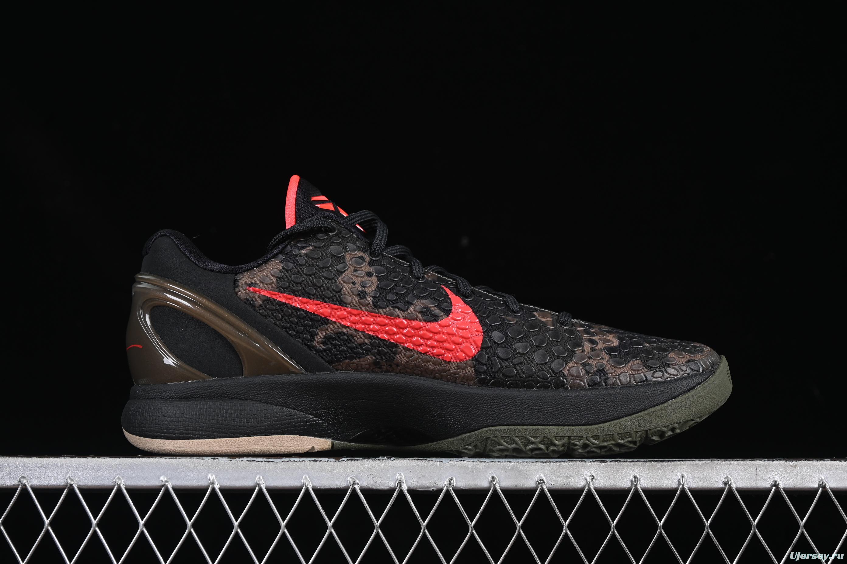 Nike Kobe 6 Protro "Reverse Grinch" Basketball Shoes - Black/Red Camo