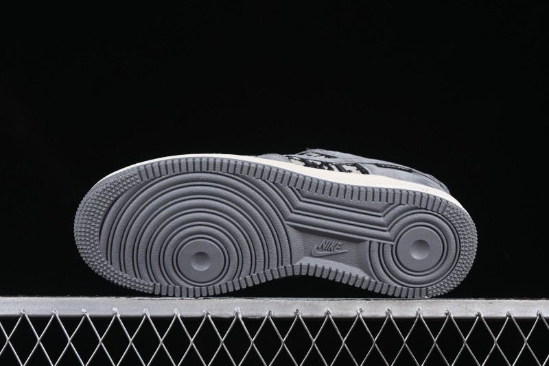 Nike Air Force 1'07 Low Dior Collaboration Grey Knit Skeleton Low-Top Casual Sneakers - KK1988-056