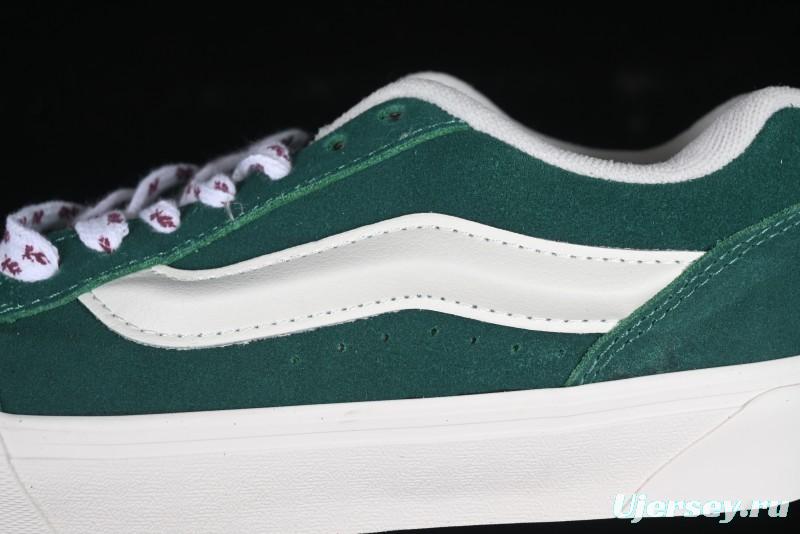 Classic Green Suede Skate Shoes with Signature Wave Design