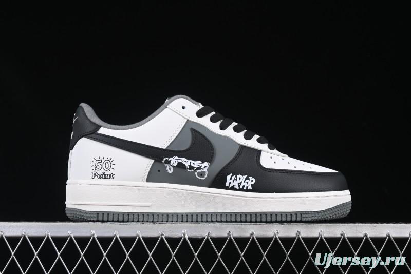 Nike Air Force 1 MVP "Rock Plan" Custom Edition - Black & White