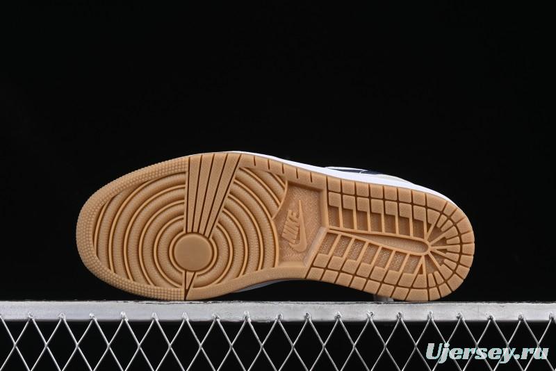 Nike Air Jordan 1 Low AJ1 Casual Sneakers with Cream and Blue Accents - 553558-146