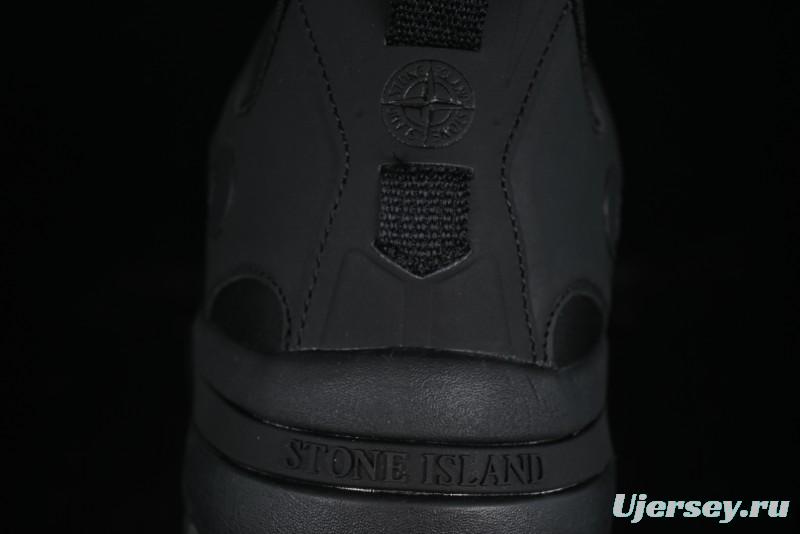 Stone Island Grime Panelled Low-Top Lifestyle Sneakers in Dark Brown - 79FWS0303