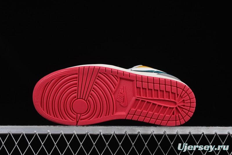 Nike Air Jordan 1 Low AJ1 Mismatched Swoosh Casual Sneakers - HV4511-133