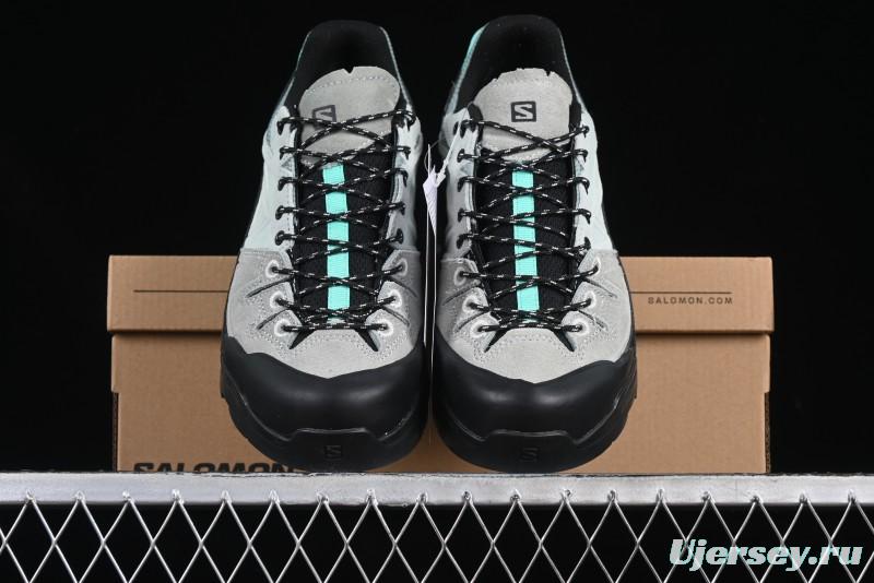 Salomon x Contragrip All-Terrain Hiking Shoes - Lightweight Gray with Black & Teal Accents