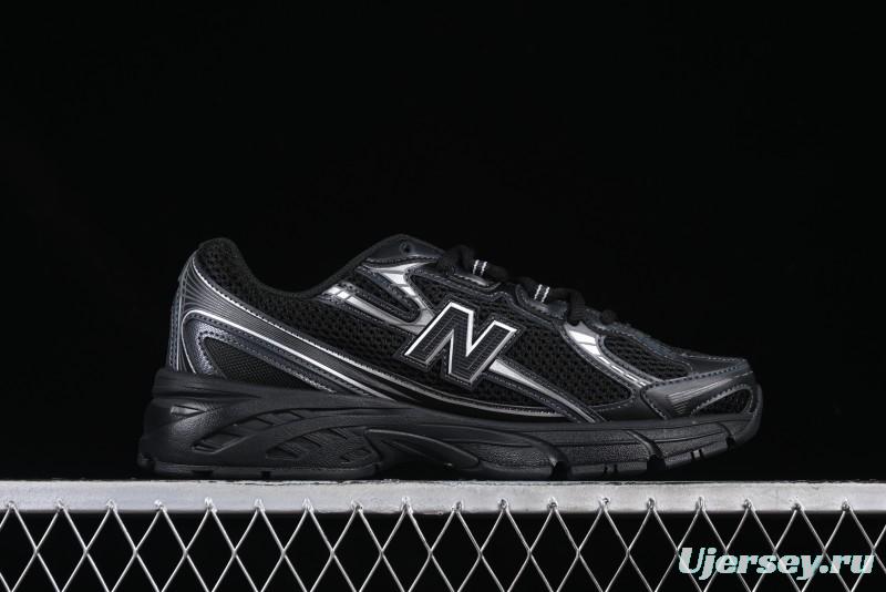 New Balance 740 Black and Silver Retro Running Sneakers for Men