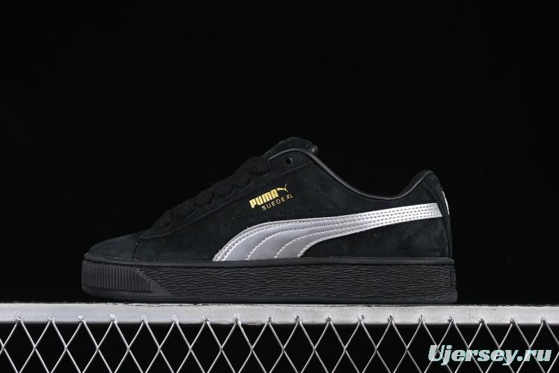 PUMA Suede XL Classic Men's Sneakers - Black with Metallic Silver Accents