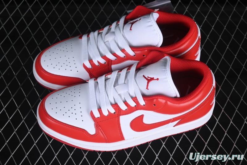 Nike Air Jordan 1 Low AJ1 White Red Casual Sneakers - 553558-166