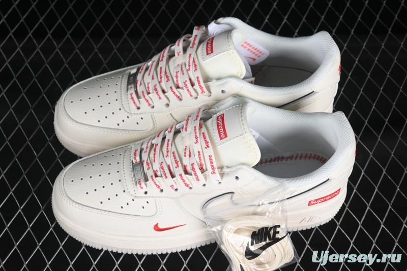 Nike Air Force 1 '07 Low Supreme Collaboration Off-White Crystal Custom Casual Sneakers - XZ6188-715