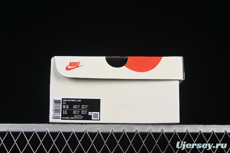 Nike Air Force 1 '07 Low Collaboration White Blue Ghost Face Casual Sneakers with Strap - KK1988-068