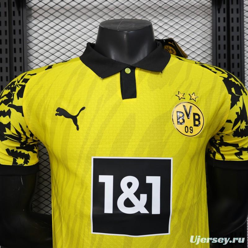Player Version 25/26 Borussia Dortmund Yellow with Black Pattern Jersey