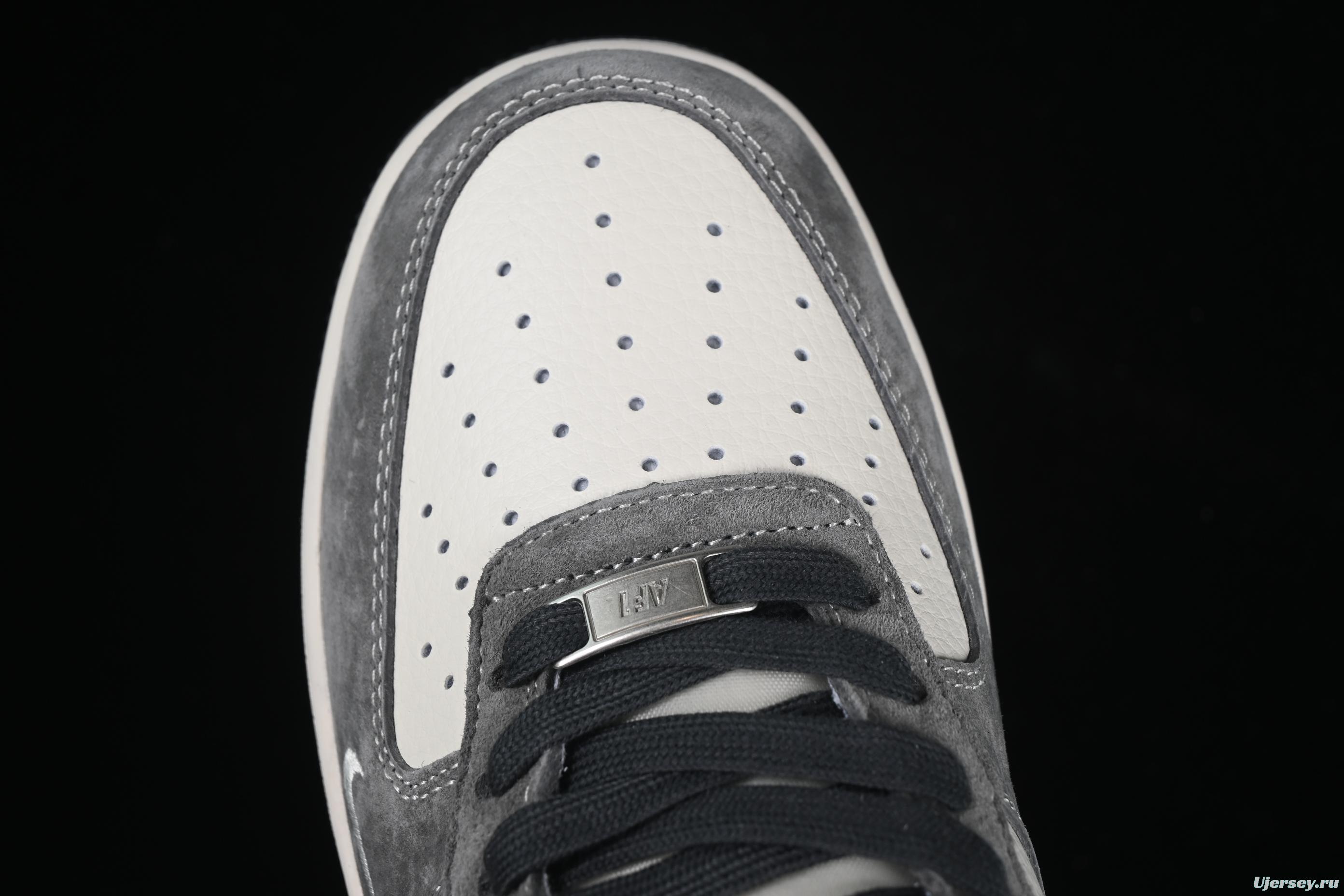 Nike Air Force 1 '07 Low Supreme Collaboration Black Grey Patchwork Casual Sneakers - XZ6188-792