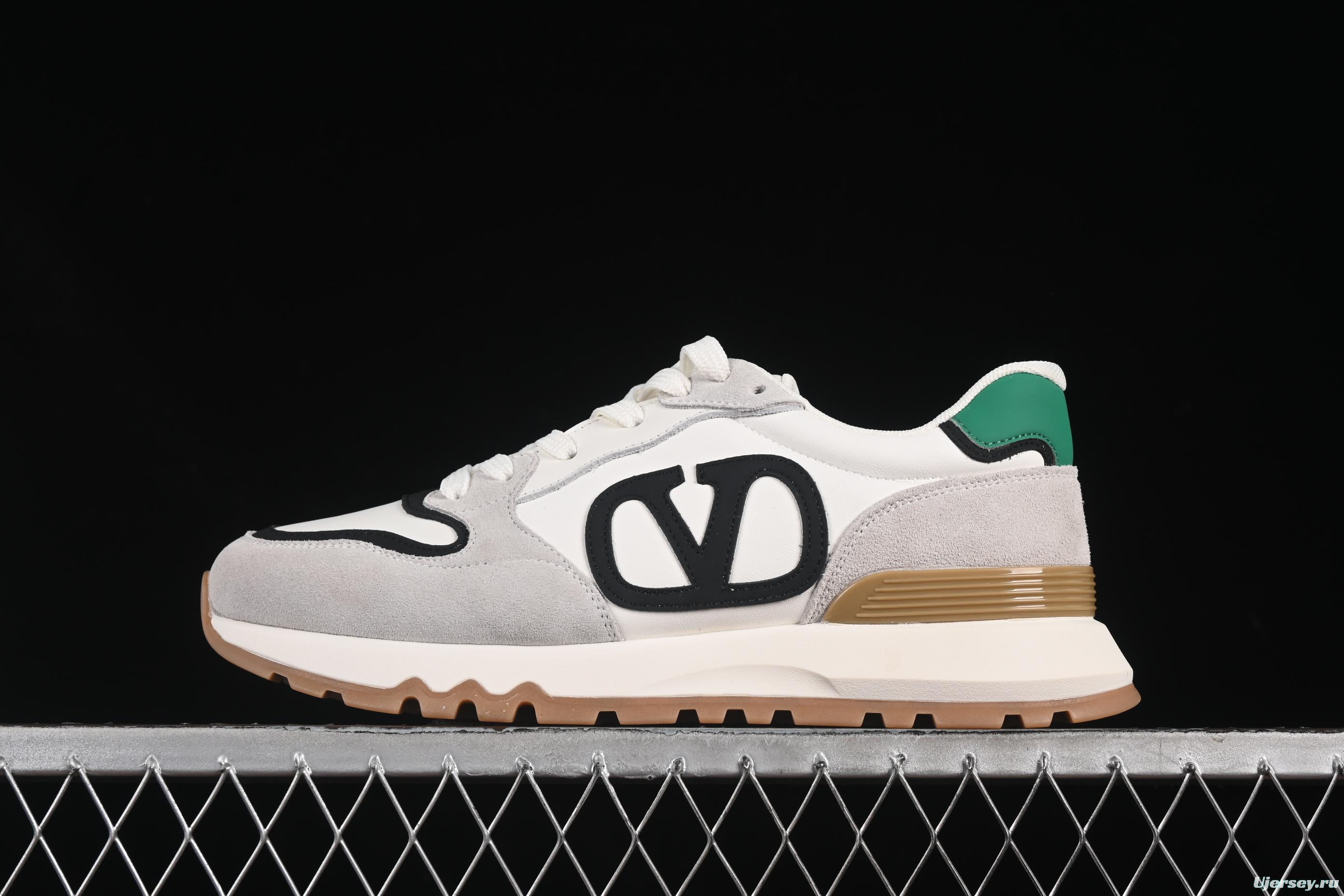 Valentino Punk Style Stitch Pattern Soft Lambskin Comfortable Lace-Up Low-Top Casual Running Shoes - MBH8