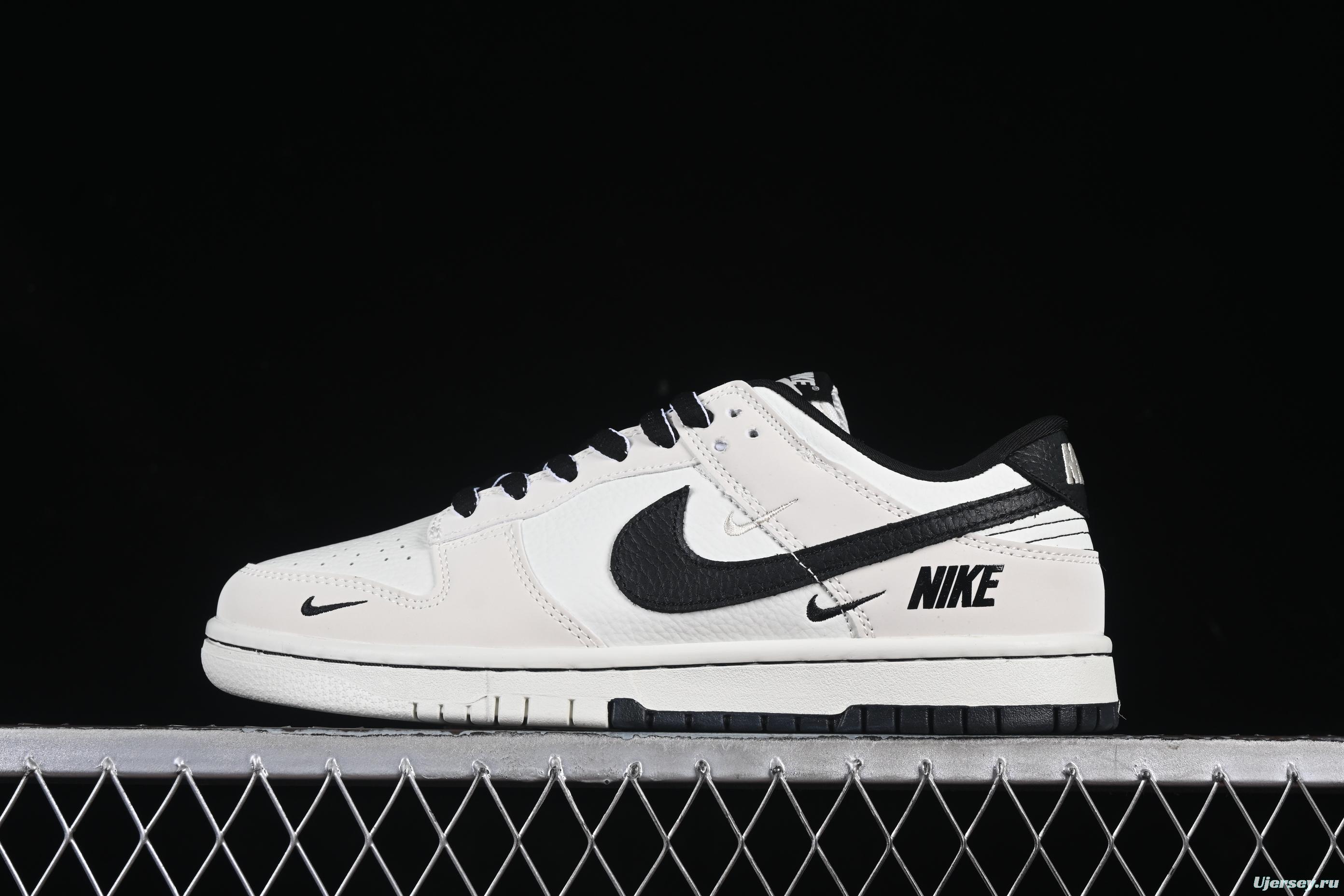 Nike SB Dunk Low Collaboration Triple Swoosh Beige Black Low-Top Casual Skate Shoes - SC9207-400