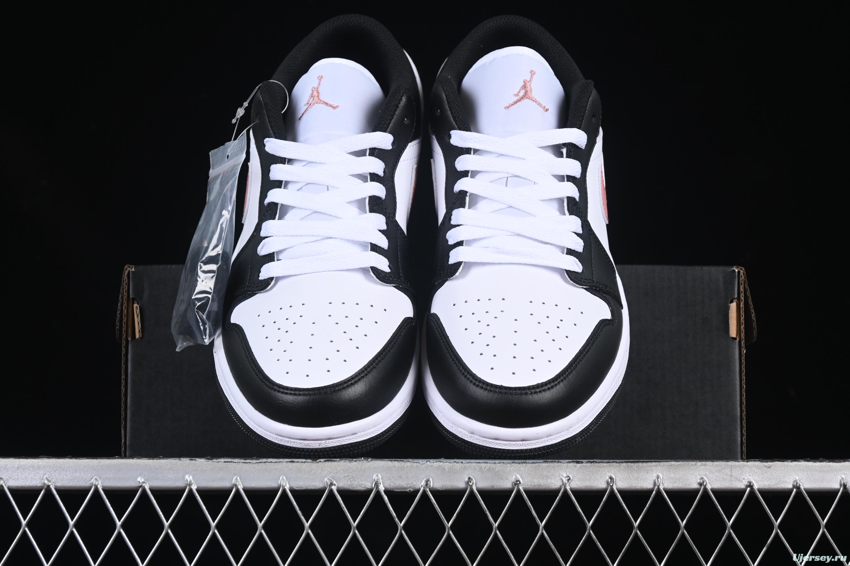 Nike Air Jordan 1 Low AJ1 Casual Sneakers in Black White Pink - 553558-165