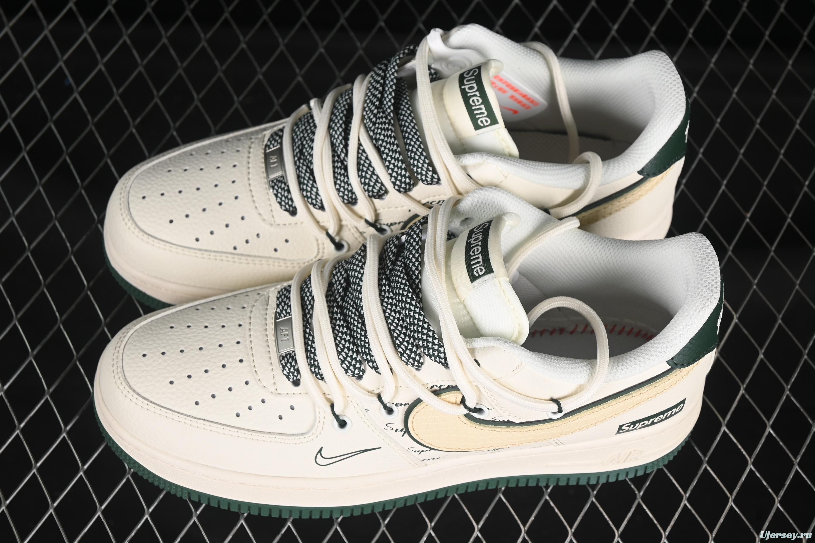 Nike Air Force 1 '07 Low Supreme Casual Sneakers with Custom Leather and Full-Length Air Cushion - DM6868-057