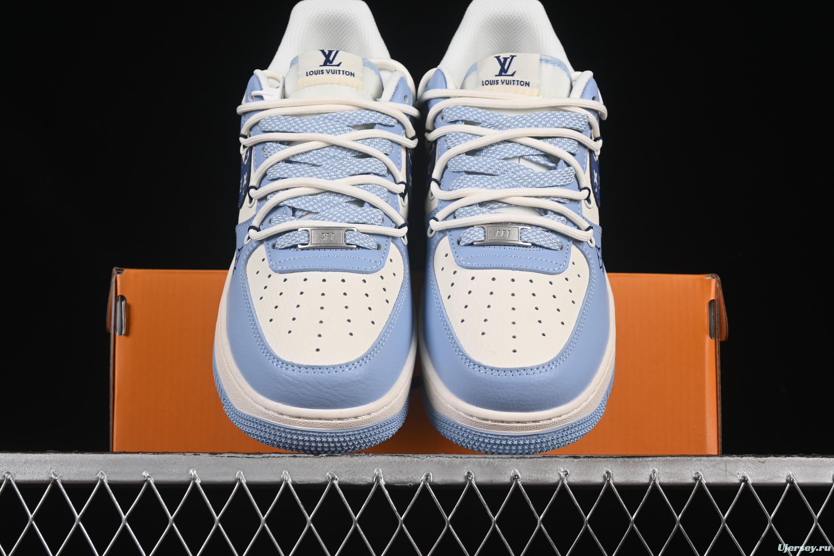 Nike Air Force 1 '07 Low LV Collaboration University Blue Drawstring Casual Sneakers - DM6868-059