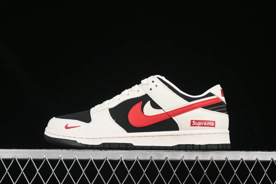 Nike SB Dunk Low Sup Series Red White Double Swoosh Anniversary Custom Low-Top Casual Skate Shoes - CS1688-102