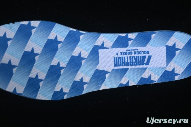 Golden Goose Marathon White Black Gold Comfortable Low-Top Lifestyle Sneakers - H8D4