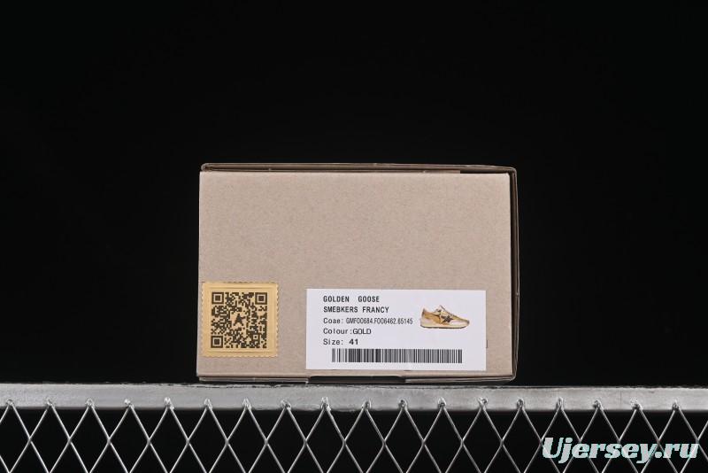 Golden Goose Marathon White Black Gold Comfortable Low-Top Lifestyle Sneakers - H8D4