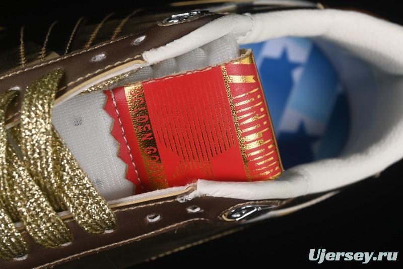 Golden Goose Marathon White Black Gold Comfortable Low-Top Lifestyle Sneakers - H8D4