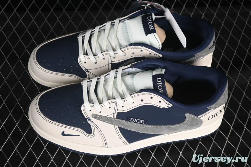 Nike Travis Scott x Fragment Design x Air Jordan 1 Low OG SP AJ1 Low Top Casual Sneakers - XS2024-012