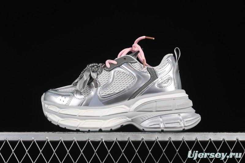 GG-CC Thick Sole Casual Running Shoes with Fashionable Design - G25S2507 Silver